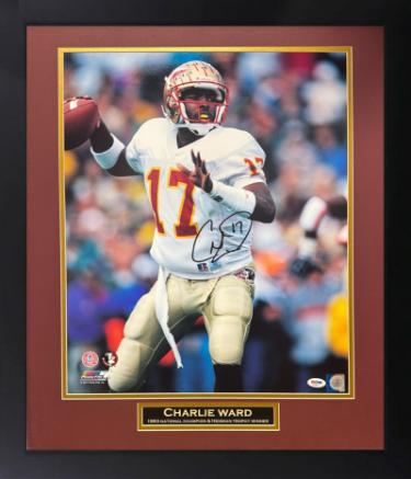 Charlie Ward signed Florida Seminoles NCAA Licensed 16x20 Photo #17 Custom Framing- PSA #AD39261