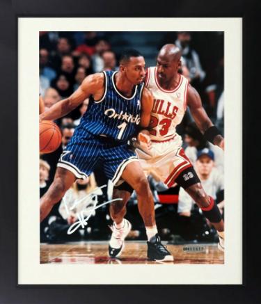 Anfernee "Penny" Hardaway signed Orlando Magic 8X10 Photo Custom Framing- Upper Deck Hologram/COA (vs Michael Jordan)