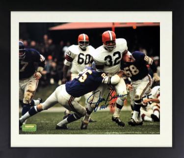 Jim Brown signed Cleveland Browns 8x10 Photo Custom Framing HOF 71- Gridiron Authentics Holo/COA
