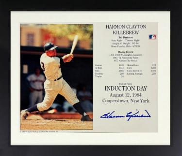 Harmon Killebrew signed Minnesota Twins Hall of Fame Induction 8x10 Photo Custom Framing- COA