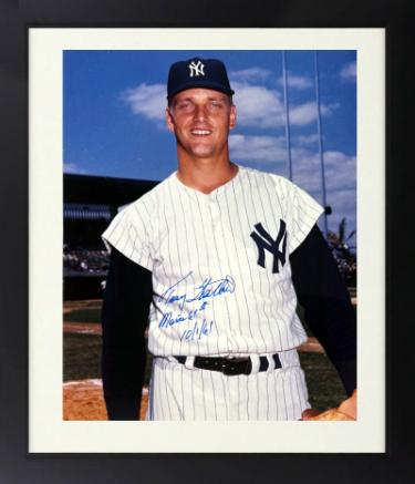 Tracy Stallard signed Roger Maris Yankees 8x10 Photo Custom Framing Maris 61st 10/1/61 - COA