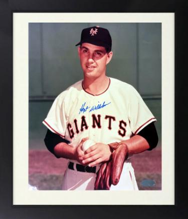 Hoyt Wilhelm signed New York Giants 8x10 Photo Custom Framing imperfect- Steiner Sports Hologram/COA