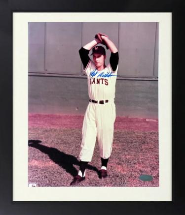 Hoyt Wilhelm signed New York Giants 8x10 Photo Custom Framing imperfect-Steiner Sports Hologram/COA