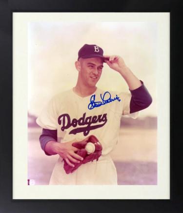 Clem Labine signed Brooklyn Dodgers MLB Licensed 8x10 Photo Custom Framing- COA