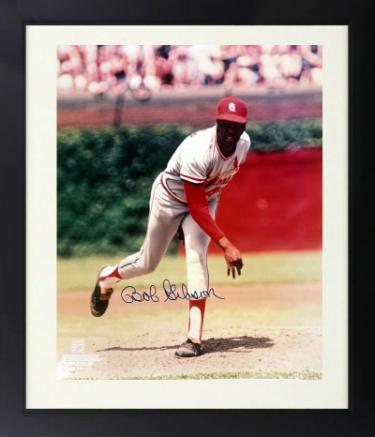 Bob Gibson signed St. Louis Cardinals MLB 8x10 Photo Custom Framing- Goldin/Score Board COA/HOF