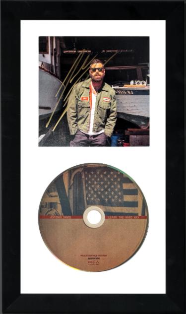 Jordan Davis signed 2025 Learn Hard Way 4.75x4.75 Art Card Insert w/ Album Cover & CD 6.5x12 Custom Framing- COA (Country/Pop Music)