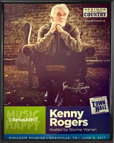 Kenny Rogers signed 2017 Prime Country 22x28 Poster Custom Framing SiriusXM Music City Theatre- COA (VERY RARE)