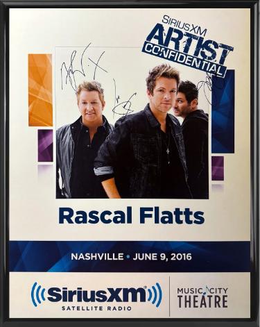 Rascal Flatts signed 2016 Artist Confidential 22x28 Poster Custom Framing SiriusXM Music City Theatre- 3 sig- COA (Gary Levox/Joe Don Rooney/Jay DeMarcus)