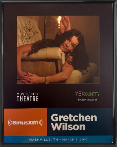 Gretchen Wilson signed 2019 22"x28" Poster Custom Framing SiriusXM Y2Kountry Music City Theatre- COA