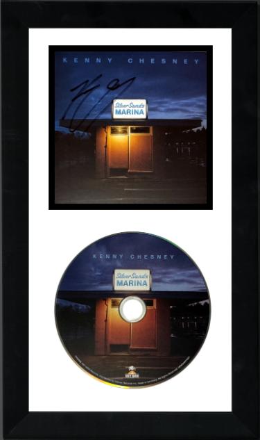 Kenny Chesney signed 2026 Silver Sands Marina Hey Now Records 4x4 Art Card Insert/CD 6.5x12 Custom Framing- COA/NEW