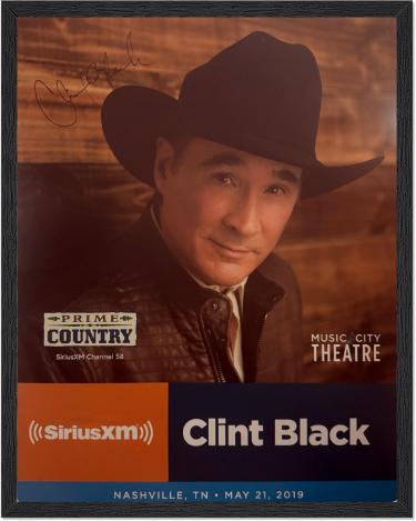 Clint Black signed 2019 Prime Country 22"x28" Poster SiriusXM Music City Theatre Custom Framing- COA