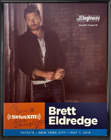 Brett Eldredge signed 2018 The Highway 22"x28" Poster Custom Framing SiriusXM Music City Theatre- COA