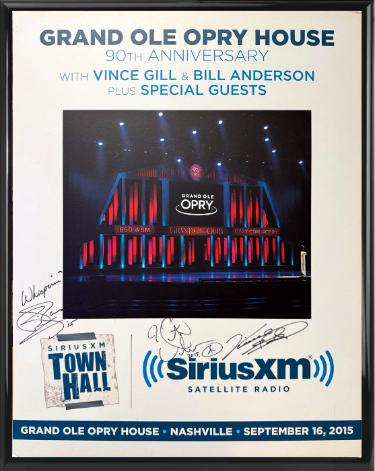 Keith Urban/Bill Anderson/Vince Gill signed 2015 Grand Ole Opry House 90th Anniversary 22"x28" Poster Custom Framing SiriusXM Town Hall- COA