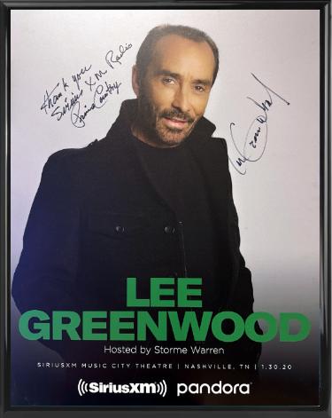Lee Greenwood signed 2020 22"x28" Poster Custom Framing SiriusXM Prime Music City Theatre- COA