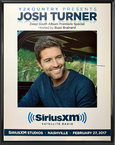 Josh Turner signed 2017 Y2Kountry Presents Deep South Album Premiere Special 22"x28" Poster Custom Framing SiriusXM Studios- COA