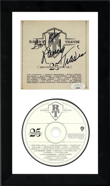 Randy Travis signed 2011 25th Anniversary Celebration CD Album Cover/CD - JSA #LL60184- 6.5x12 Custom Framing Country Music