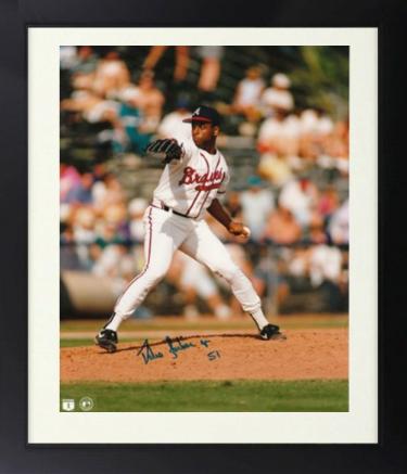 Pedro Borbon, Jr. signed Atlanta Braves MLB Licensed 8x10 Photo Custom Framing- COA 1995 WS Champ