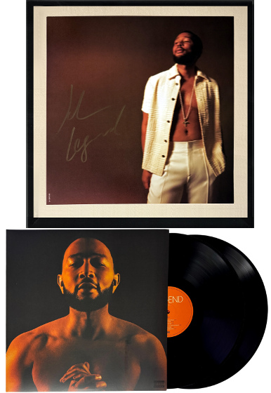 John Legend signed 2022 LEGEND Act 1 & 2 10.5X10.5 Art Card w/ Album Cover & Double LP Custom Framing� COA