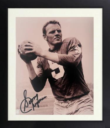 Sonny Jurgensen signed Washington Vintage NFL Licensed 8x10 Photo Custom Framing- Tuff Stuff, Show Promoter LOA/Original Show Ti