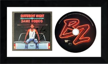 Bailey Zimmerman signed 2025 Different Night Same Rodeo 4x4 Art Card Insert/CD 6.5x12 Custom Framing- COA