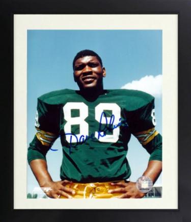 Dave Robinson signed Green Bay Packers NFL Licensed 8x10 Photo Custom Framing- minor ding - COA (2013 Hall of Fame)
