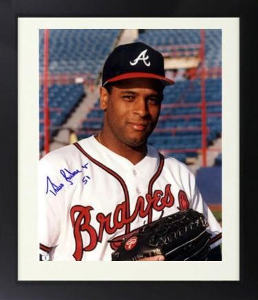 Pedro Borbon, Jr. signed Atlanta Braves MLB Licensed 8x10 Photo #51 Custom Framing-COA (1995 WS Champ)