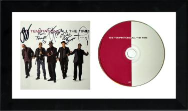 The Temptations signed 2019 All The Time Album Cover Booklet/CD Custom Framing- 5 sigs- COA (Williams/Tyson/Weeks/Braggs/Greene)