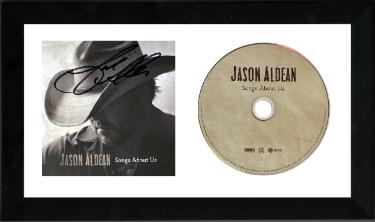 Jason Aldean signed 2026 Songs About Us 4.75x4.75 Art Card Insert/CD 6.5x12 Custom Framing- COA