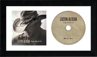 Jason Aldean signed 2026 Songs About Us 4.75x4.75 Art Card Insert/CD 6.5x12 Custom Framing- COA
