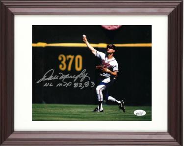 Dale Murphy signed Atlanta Braves 8x10 Photo NL MVP 82, 83 Custom Framing- JSA