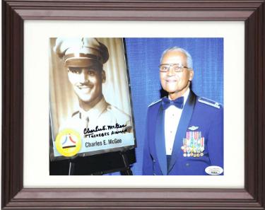 Charles E. McGee signed 8x10 Photo Custom Framing- JSA- Tuskegee Airman (Red Tails/WWII/Korea/Vietnam)