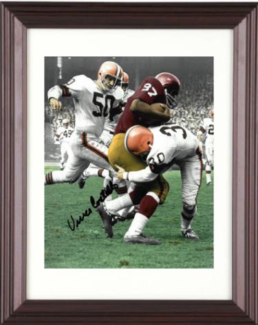 Vince Costello signed Cleveland Browns Vintage 8x10 Photo Custom Framing- COA