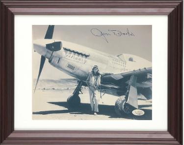 James "Jim" Brooks signed WWII B&W 8x10 Photo Custom Framing- JSA- P-51 Mustang Ace Pilot/13 Kills