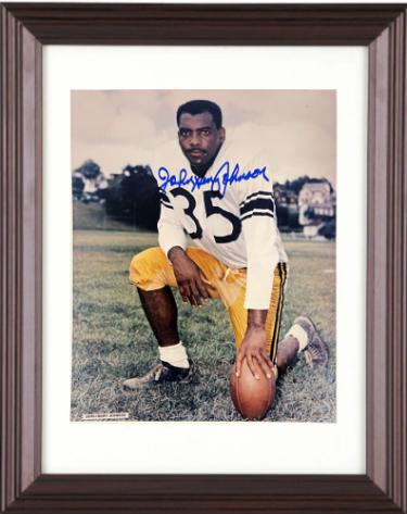 John Henry Johnson signed Pittsburgh Steelers 8x10 Photo Custom Framing imperfect- COA (HOF)