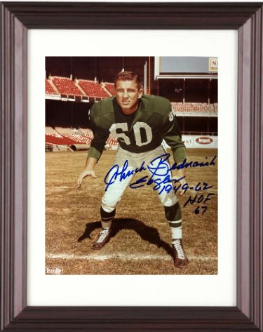 Chuck Bednarik signed Philadelphia Eagles NFL Licensed 8x10 Photo Eagles 1949-62 HOF 67 imperfect Custom Framing- COA