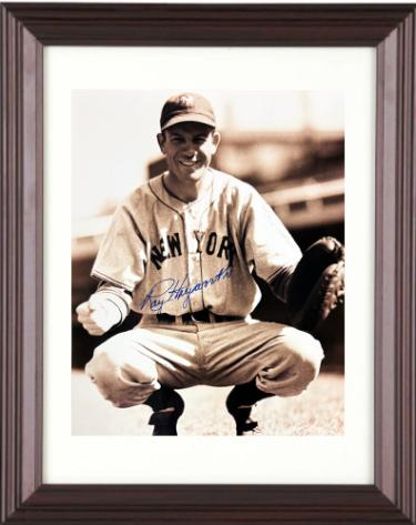 Ray Hayworth signed New York Giants Sepia Tone 8x10 Photo Custom Framing minor dings- CSA COA (1935 WS Champ)