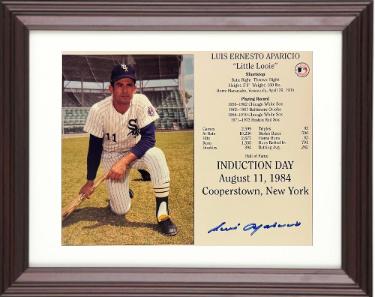Luis Aparicio signed Chicago White Sox MLB Hall of Fame Induction Day 8x10 Photo/Card Custom Framing- COA