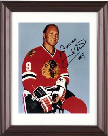 Bobby Hull signed Chicago Blackhawks 8x10 Photo #9 minor dings Custom Framing- COA (HOF)