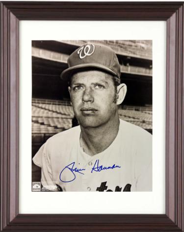 Jim Hannan signed Washington Senators MLB Licensed 8x10 Photo Custom Framing- COA/Ticket