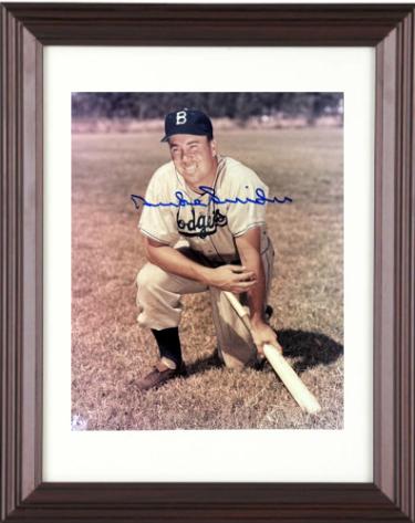 Duke Snider signed Los Angeles Dodgers MLB 8x10 Photo minor dings Custom Framing-COA (HOF/2X WSC)