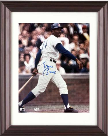 Ernie Banks signed Chicago Cubs MLB Licensed 8x10 Photo minor dings Custom Framing- COA (HOF)