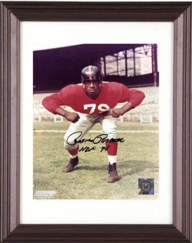 Roosevelt Rosie Brown signed New York Giants NFL 8x10 Photo HOF minor dings Custom Framing- COA