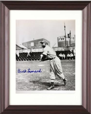 Buck Leonard signed Homestead Grays Negro League 8x10 Photo Custom Framing imperfect- COA
