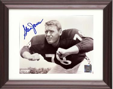 Stan Jones signed Chicago Bears NFL 8x10 Photo minor dings Custom Framing- COA (HOF/7X PB)