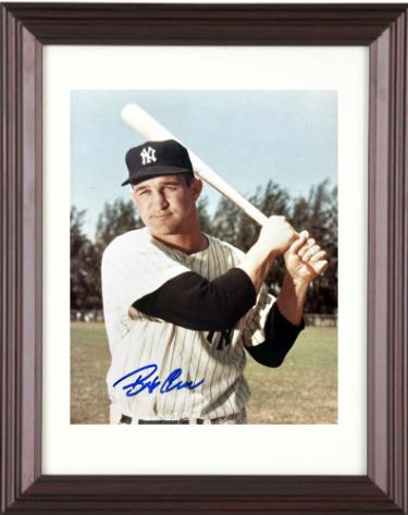 Bob Cerv signed New York Yankees 8x10 Photo Custom Framing- COA (WS Champ)