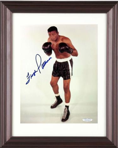 Floyd Patterson signed Boxing 8x10 Photo Custom Framing imperfect- Sports World Collectibles Hologram/COA