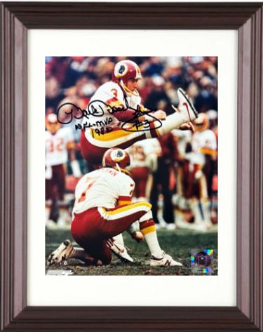 Mark Moseley signed Washington NFL 8x10 Photo Custom Framing w/NFL MVP 1982 imperfect- COA