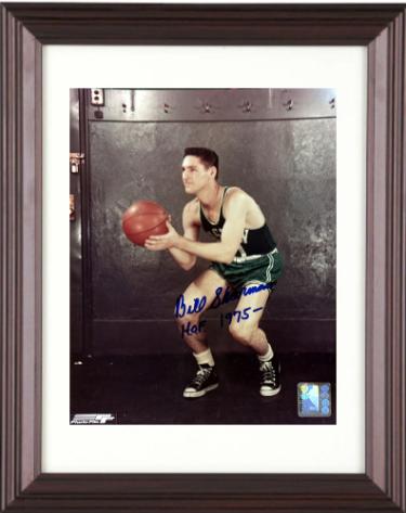 Bill Sharman signed Boston Celtics NBA 8x10 Photo Custom Framing w/ HOF 1975 Minor Dings- COA