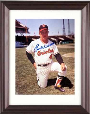 Earl Weaver signed Baltimore Orioles MLB 8x10 Photo Custom Framing imperfect- COA (HOF/Coach)