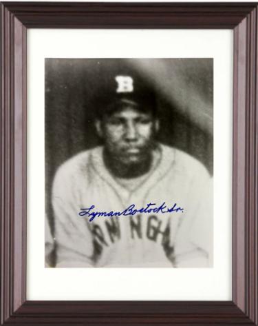 Lyman Bostock Sr. signed Winnipeg Buffaloes Negro League 8x10 Photo Custom Framing dings - COA